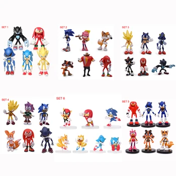 

5/6/7 Pcs/Set Sonic Doll Figure Toys Anime Cartoon Sonic Generation Boom Rare Dr Eggman Shadow PVC Toy For Children Gifts