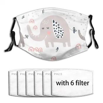 

Cute Elephants Pattern Mask Mouth Face Mask Anti Dust Mask with Replaceable Filter