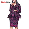 Africa Style Women African Clothing Two Piece Set Dress Suit for Lady Tops Jacket and Print Skirt Bazin Riche Sets WY5106 ► Photo 3/6