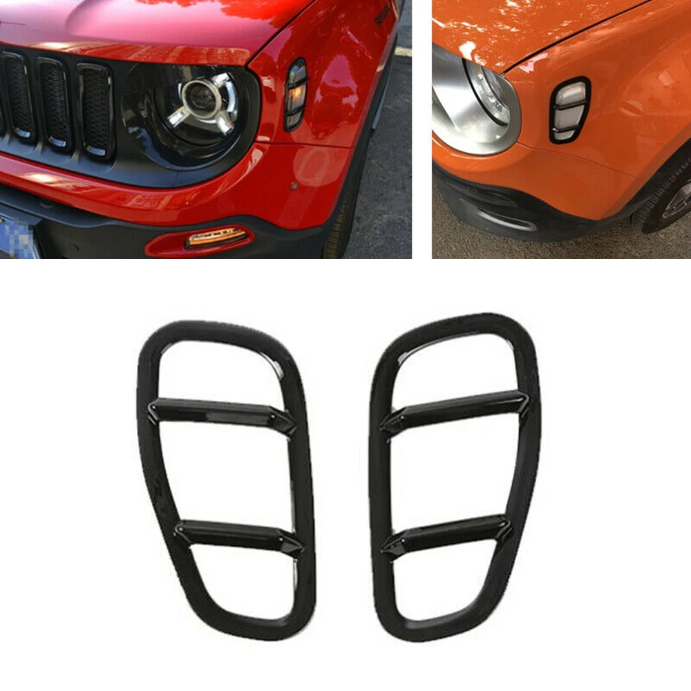 ABS черная боковая крышка лампы 2 шт. для Jeep Renegade- автомобилей наружные аксессуары для укладки молдинги