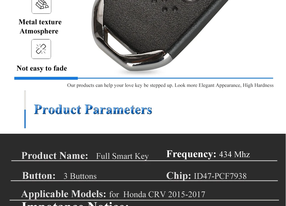 Chiave/Telecomando Per Honda Crv 2015-2017 3 Button Keyless Entry 434 Mhz Id47 Pcf7938 Chip 72147-toa-h31 Smart Remote Chiave - Honda - Hcd9d7736386d4161aca070edd9e54ec6E