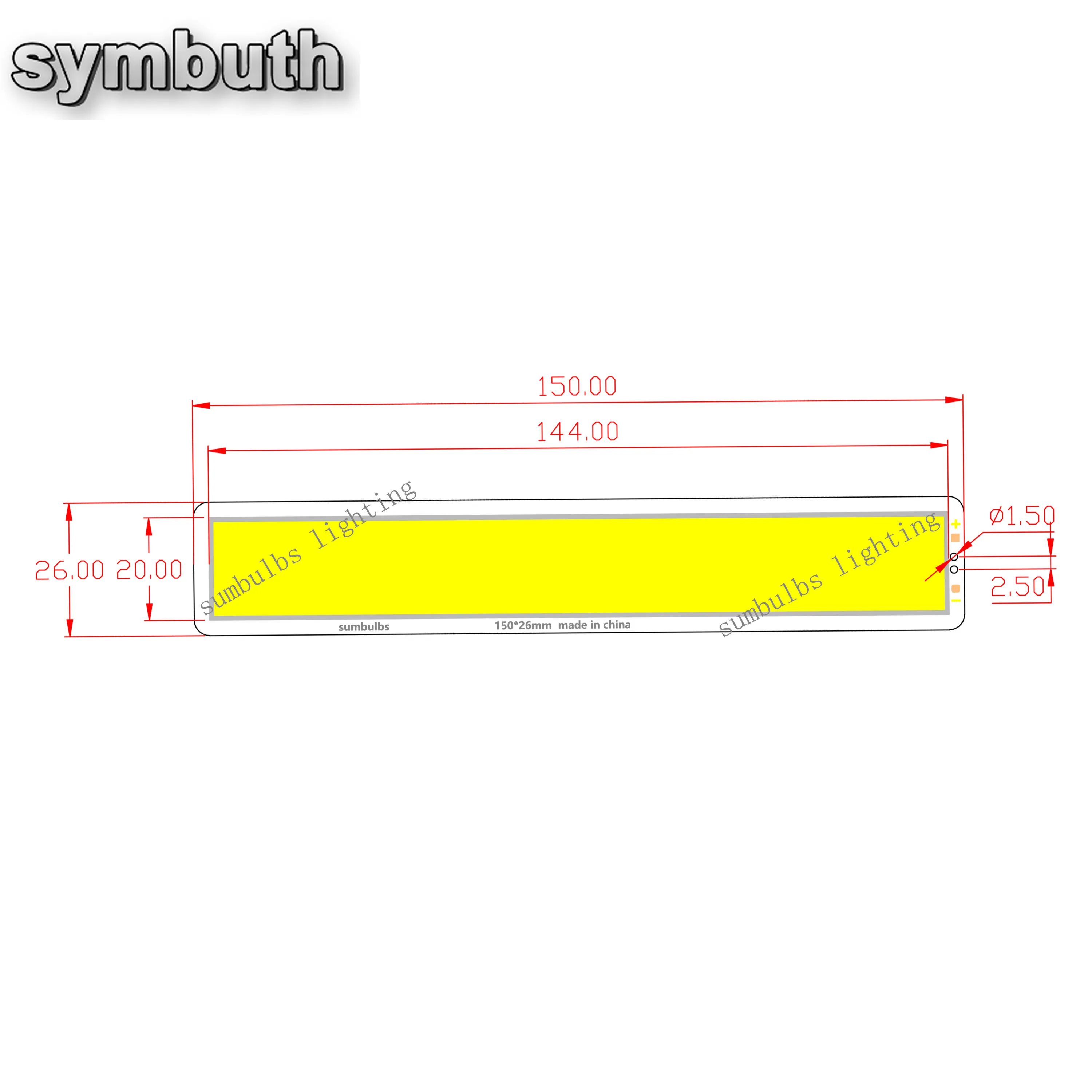Symbuth 150x26mm 8W LED COB Module Strip Light Source Bulb DC 12V Bar 800LM Warm Cold White DIY Indoor Lamp for Diy Bulb