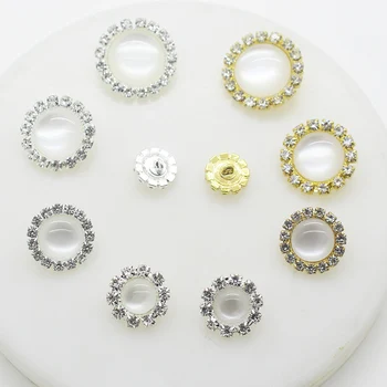

Metal Rhinestones Button for Clothing 10pcs/Lot Mix Color Round Hand Sewing Shirt Buttons Bra Diy Handwork Accessories Wedding