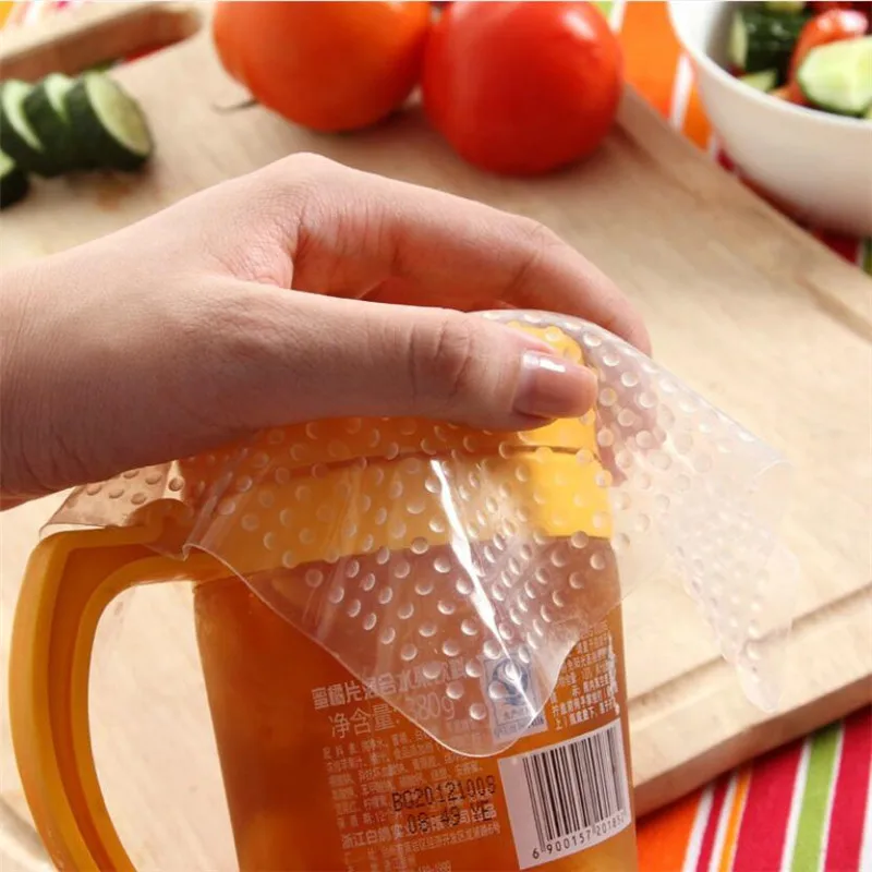 Silicone Bowl Covers 4Pcs Food Fresh Keeping Reusable Wrap Seal Lid Stretch Vacuum Kitchen Accs