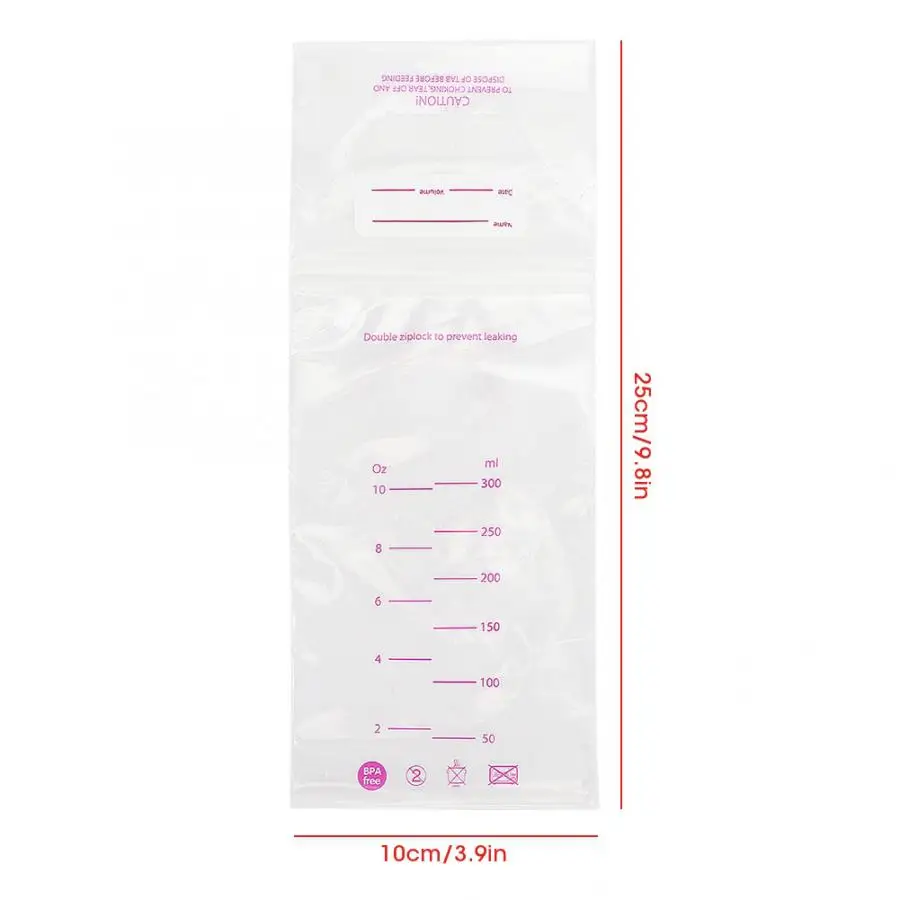 25 шт 300 мл одноразовое хранение грудного молока мешок грудь-молоко цепочка для пустышки Герметичная Бутылка для сумки бесплатно бисфенол питание молоко мешок