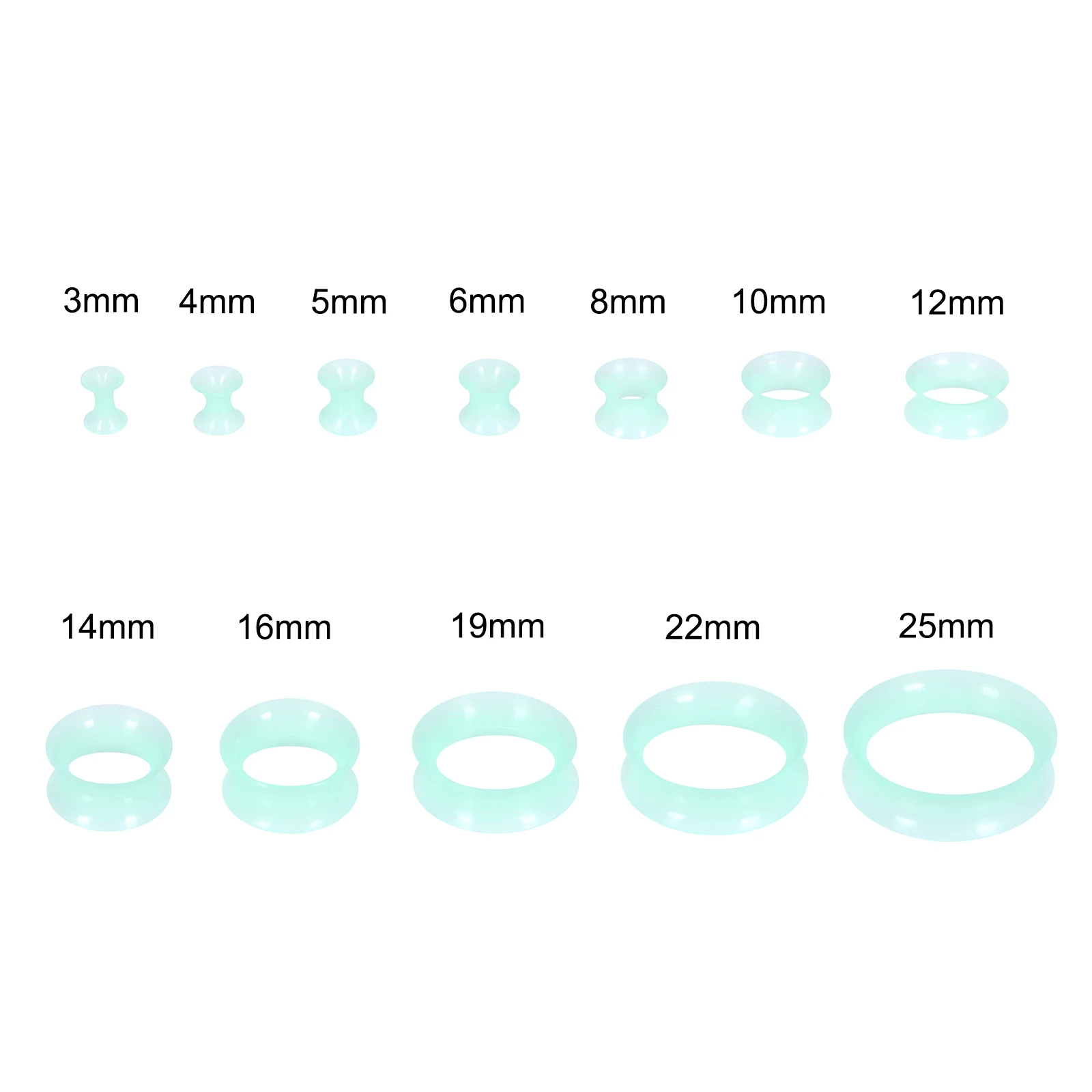 Piercing Jewelry Body Piercing Earrings Ear Piercing Jewelry Body Piercing Jewelry Body Jewelry 20Pcs Mixed Colors Silicone Ear Plugs Tunnels Earlets Glow in the Dark Ear Dilations Stretcher Expander Earring Piercing Gauges