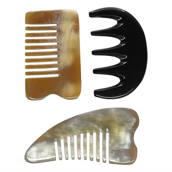 

Tontin 100% Yellow Ox Horn Beauty Scraping Guasha Scalp Massage Comb