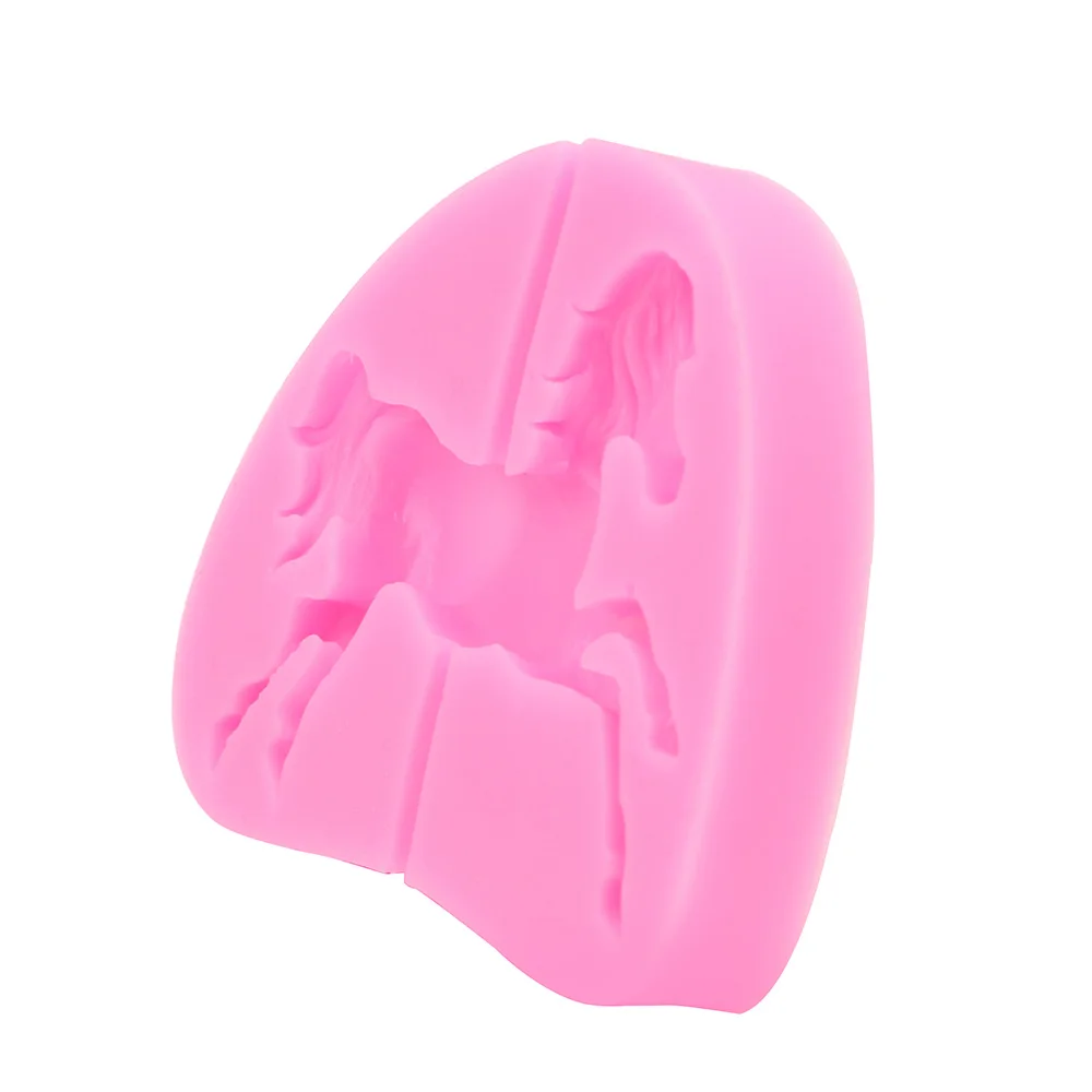 3D Silicone Mould Carousel Horse Shape DIY Silicone Cake Mold Cake Tools Decorating Fondant Mold