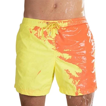 

Magical Change Color Beach Shorts Men Swimming Trunks Swimwear Quick Dry Bathing Shorts HSJ88