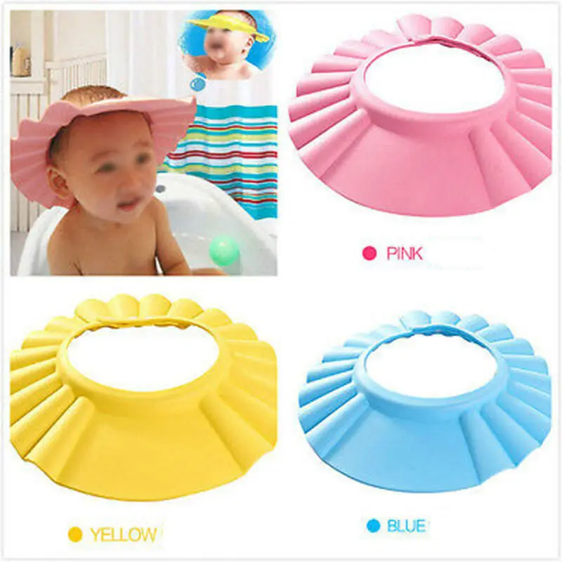 

New Adjustable Safe Shampoo Baby Shower Cap Bathing Bath Protect Soft Shampoo Cap Hat For Baby Kids