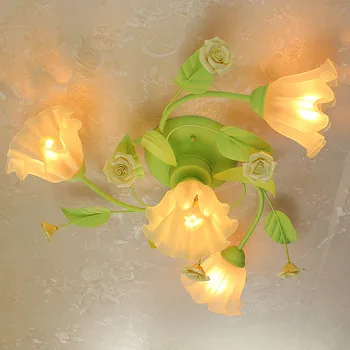 

garden style bedroom warm living room restaurant iron flower ceiling light