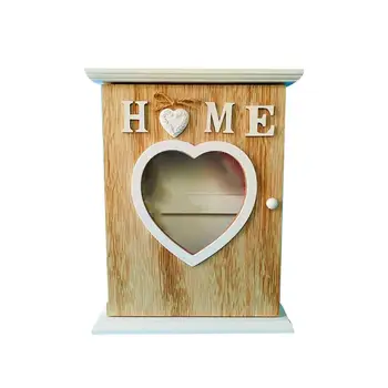 

1pc Key Box Wooden Wall Mounted Hollow Heart European Style Jewelry Organizer Key Holder for Home Porch