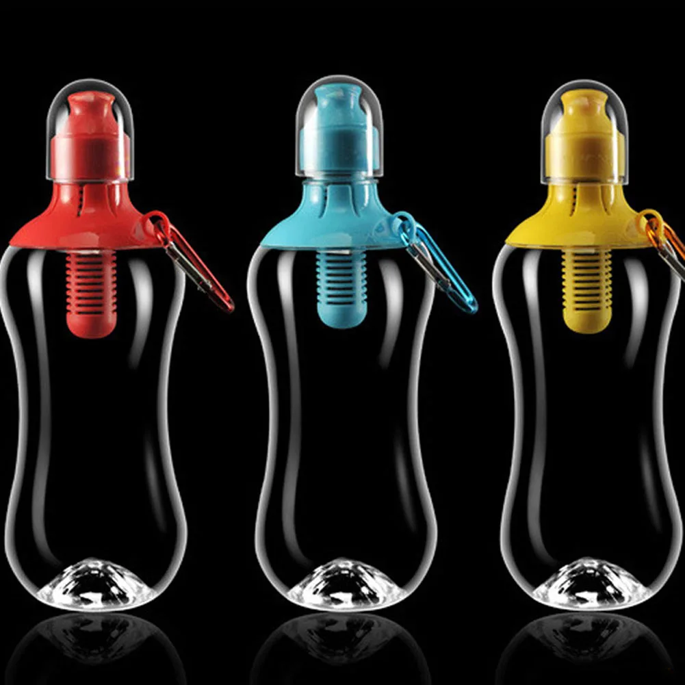 Sports Water Bottle Hiking Kettle Outdoor Filter Activated Carbon Cup With Carabiner | Дом и сад