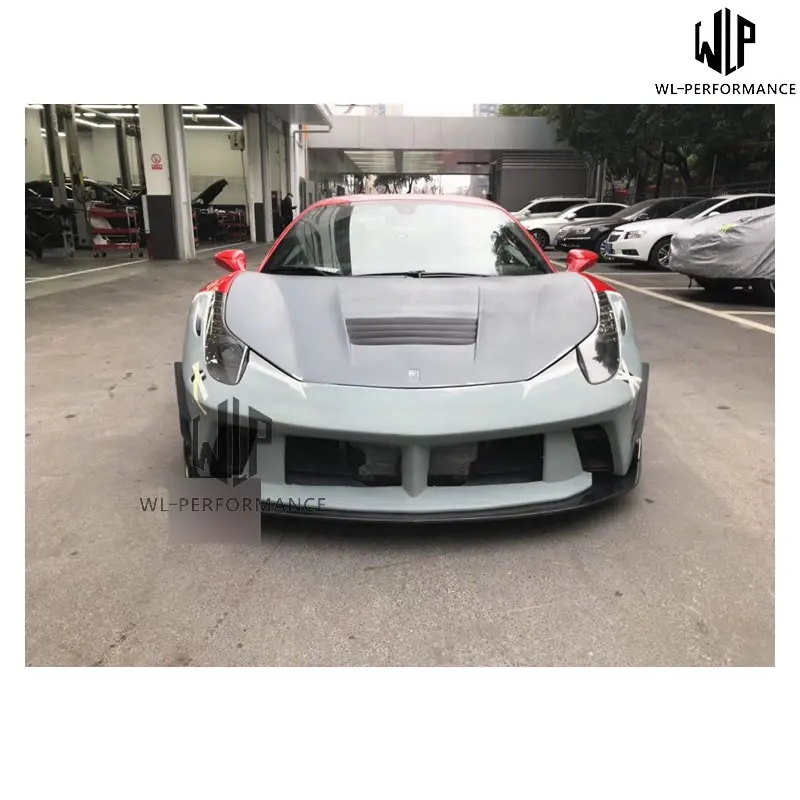 Высокое качество FRP/карбоновый Комплект кузова автомобиля передний задний бампер боковые юбки капот двигателя для Ferrari 458 стайлинга автомобилей