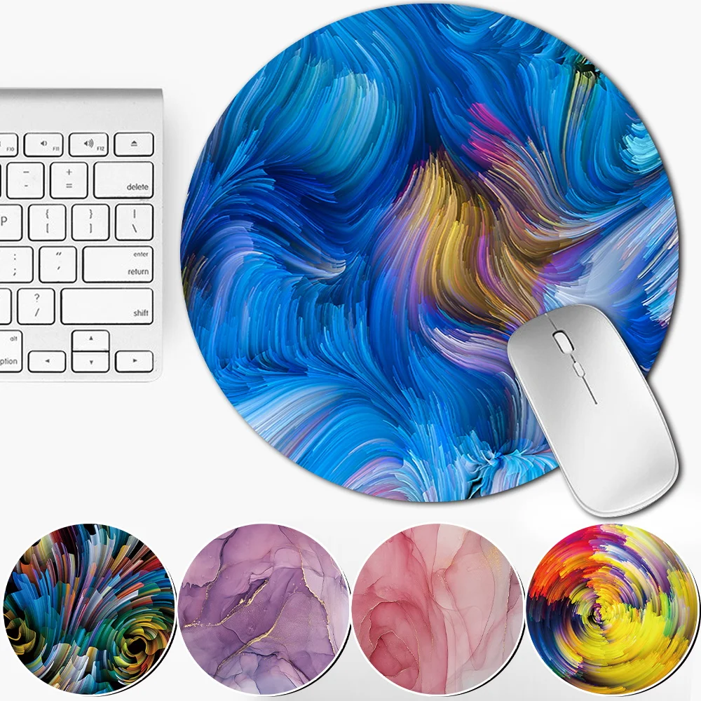 Круглый коврик для мыши с акварельным узором диаметром 22x22 см MacBook Xiaomi Lenovo |