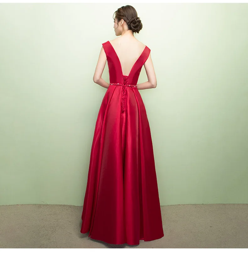 Платье с v-образным вырезом и двойным плечом для выпускного вечера, длинное платье трапециевидной формы, элегантная краска официальное