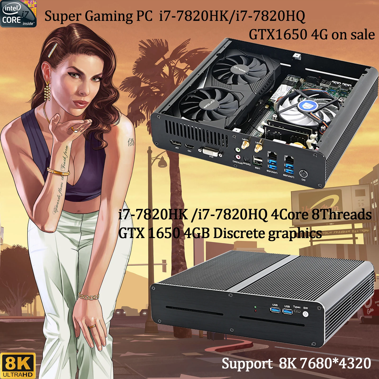 Gaming PC Computer Desktop-Windows MINI Gtx 1650 Super Intel-Core HDMI 10 DVI 4GB 4K