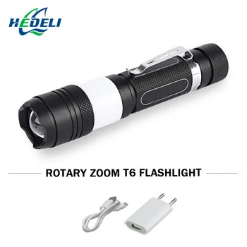 

Powerful Penlight Zoom led flashlight cree xml-t6 usb torch waterproof lamp use18650 Camping flash light