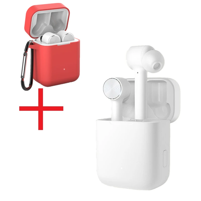 with red case Xiaomi Air ANC наушники bluetooth True TWS беспроводные стерео спортивные наушники переключатель ENC автоматическая пауза управление нажатием - Цвет: with red case