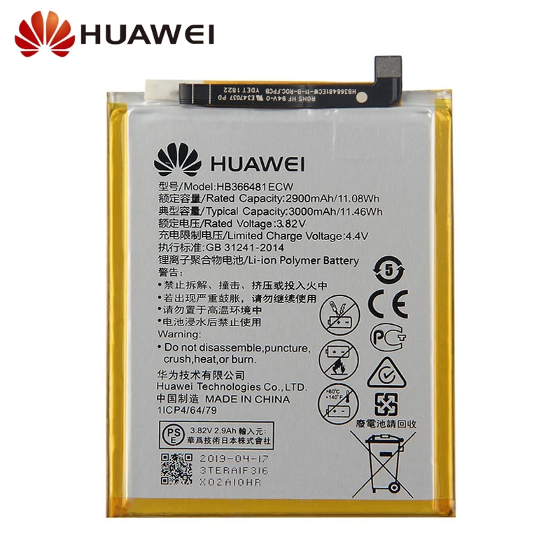 Сменный аккумулятор HB366481ECW для huawei P9 Lite honor 8 lite honor 5C Ascend G9 honor V9 Play аккумулятор 3000 мАч