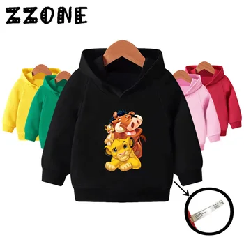 

Kids The Lion King Cute Simba Hooded Hoodies Children Sweatshirts Cotton Baby Pullover Tops Toddler Girls Boys Clothes,KMT5315