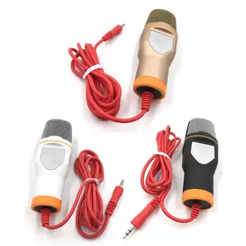 

3.5mm Wired Microphone with Tripod Stand Handheld Microphone for PC Laptop Chatting Singing