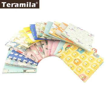 

Teramila 50x50cm 100% Cotton Fabric Animal Cartoon Design Telas DIY Patchwork Stoffen Cloth Craft Cushion Pillow Tissu For Kids