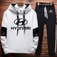 Мужские толстовки, свитшоты автомобиль Hyundai с принтом логотипа весна осень толстовки+ брюки 2 шт костюм harajuku хип хоп Повседневная модная спортивная одежда