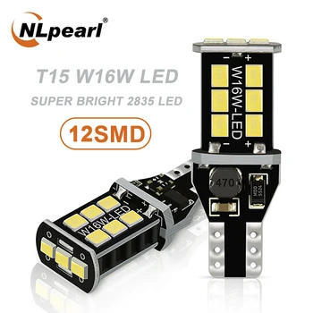 

NLpearl 2x Car Signal Lamp T15 W16W LED Bulbs 12V 2835 SMD Canbus Error Free LED Backup Light Car Reverse Lamp White Red Yellow