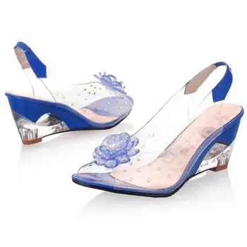 

Sandals 2020 Concise Fashion PVC Woman Transparent Sandals Thin High Heels Shoes Pointed Toe Pumps Slip On Solid Apricot 35-42