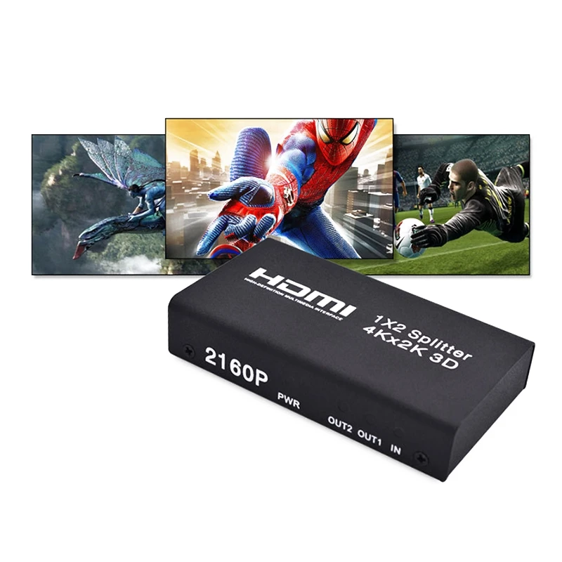 HDMI 1x2 сплиттер поддержка 4K x 2 K, 3D HDMI один-в и два-выход сплиттер EU plug