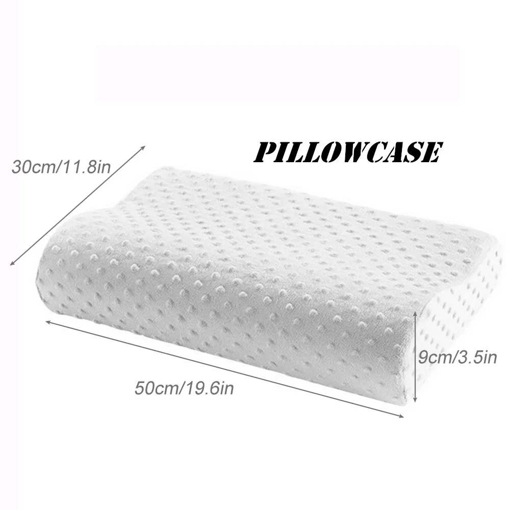 Pillowcase 50x30x9cm Ортопедическая подушка с эффектом памяти из бамбука, Ортопедическая подушка для шеи, поддержка спины, забота о здоровье, мягкое волокно для медленного отскока - Цвет: Pillowcase 50x30x9cm