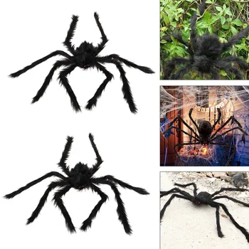 

2pcs Fake Large Plush Spiders Spiders for Haunted House April Fool's Day