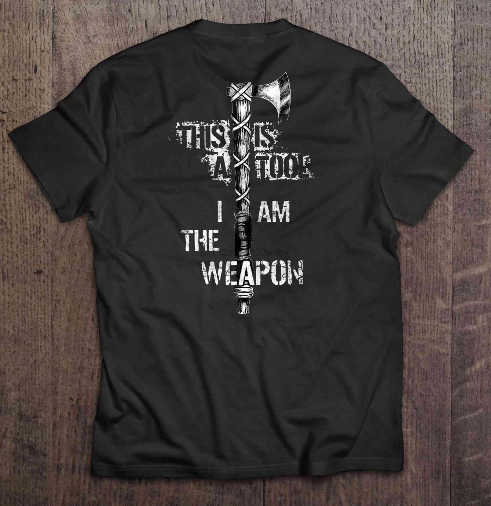 Это футболка с надписью taked I Am The Weapon Viking Axe | Мужская одежда