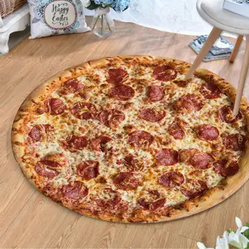 

Simulation Pizza Round Carpet Home Blanket Childrens Flannel Carpet Cotton Mat Double Thickening 152cm / 122cm