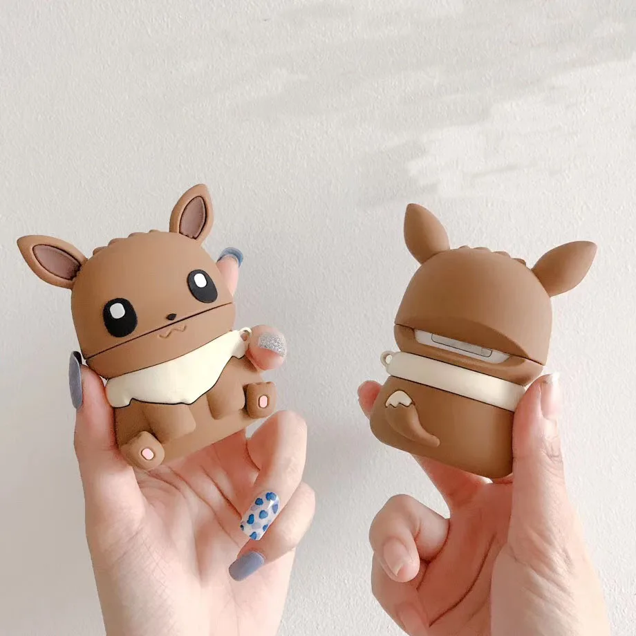 Eevee кольцо цепи Мягкий силиконовый чехол для AirPods