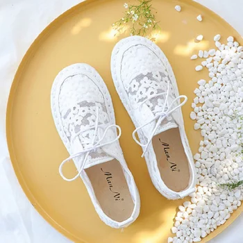 

2019 new summer lace embroidered sandals mesh embroidered single shoes shallow mouth Lace embroidered sandals