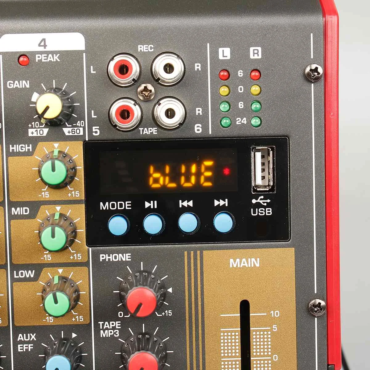 LEORY 4 канала bluetooth DJ Mic Mixer Contrl светодиодный цифровой дисплей музыкальный поток караоке усилитель для караоке KTV Вечерние