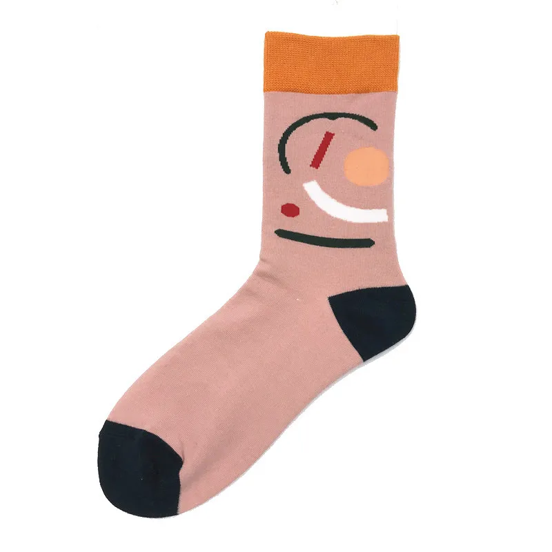 socks 14 Kawaii/женские носки с цветочным рисунком; милые женские носки с абстрактным принтом; хлопковые короткие креативные носки с животными; теплые забавные зимние носки до щиколотки - Цвет: socks 14