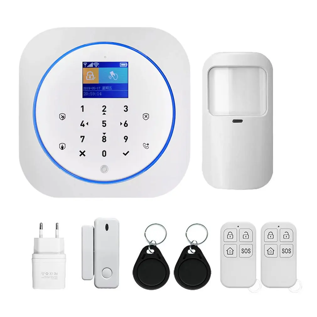 

433MHz GSM WiFi Wireless Home Security&Burglar Alarm System With PIR Motion Sensor/Door Sensor/Siren Alarm Set