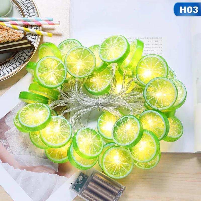 1.5/3/6M Creative Lemon Shape LED Ball String Lights Waterproof Christmas Tree Wedding Home Indoor Decoration Battery Powered - Цвет: 6M with 40 Lights