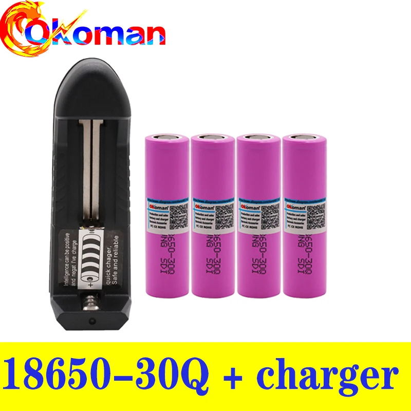 100% Новый оригинальный 30Q 3 7 v 3000mah 18650 литиевая аккумуляторная батарея для