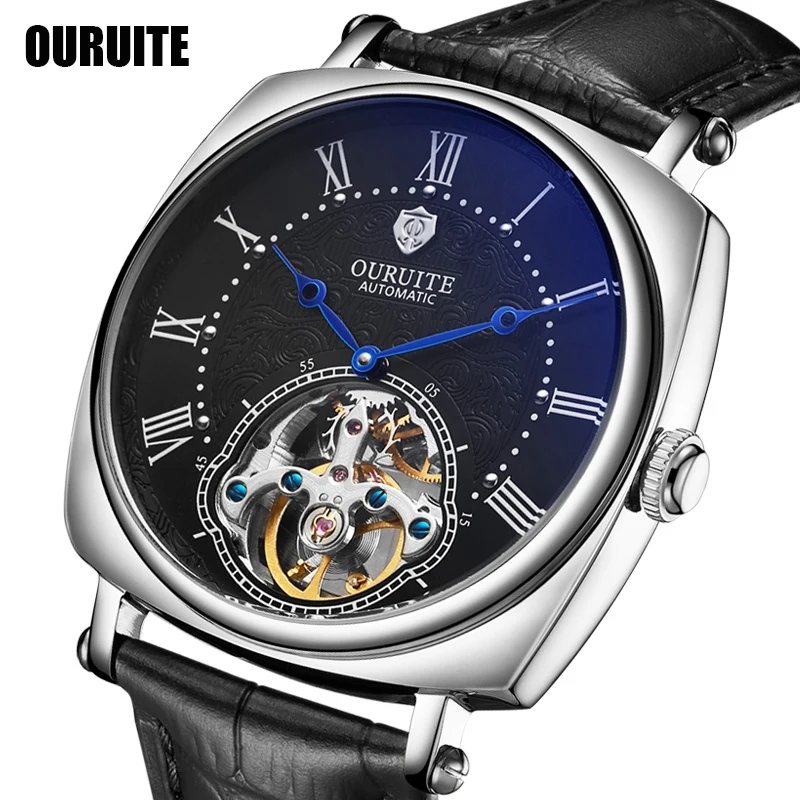 Мужские часы Топ люксовый бренд Tourbillon автоматические механические часы мужские из нержавеющей стали 5 бар водонепроницаемые дизайнерские часы модные