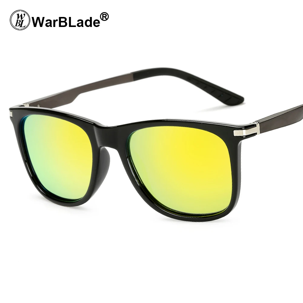 black gold WarBLade классические поляризационные мужские солнцезащитные очки Брендовые дизайнерские ретро Квадратные Солнцезащитные очки аксессуары унисекс очки Oculos De Sol - Цвет линз: black gold