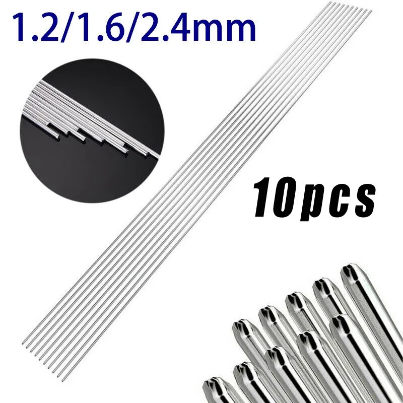 Welding Rods 10pcs 1.2mm 1.6mm 2.4mm 316l Stainless Steel Tig Electrode 330mm High Quality Flux Core Low Temperature Meld Mire