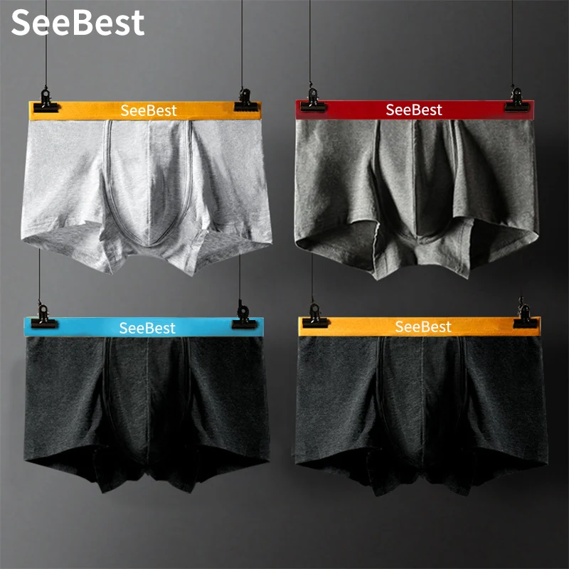 SeeBest нижнее белье мужские боксеры трусы для мужчин зимние хлопковые удобные