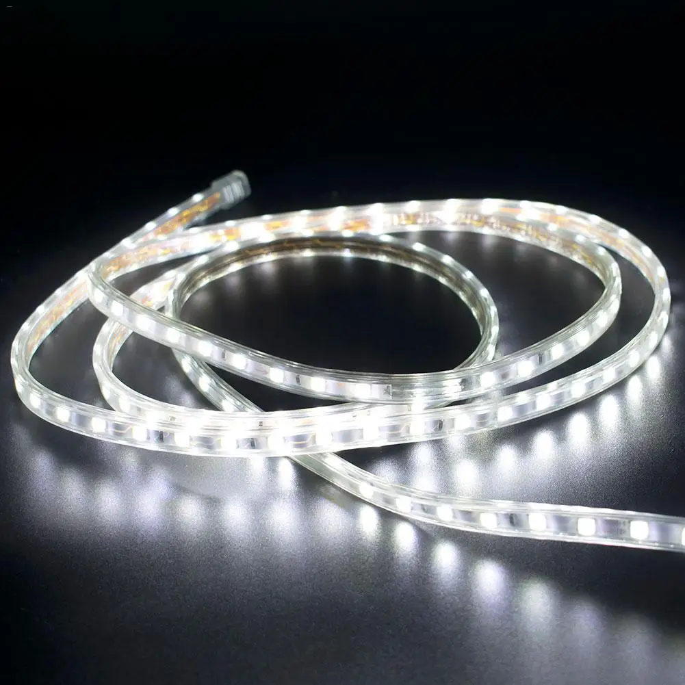 220 В Светодиодная лента светильник 5050 SMD водонепроницаемый с европейской вилкой