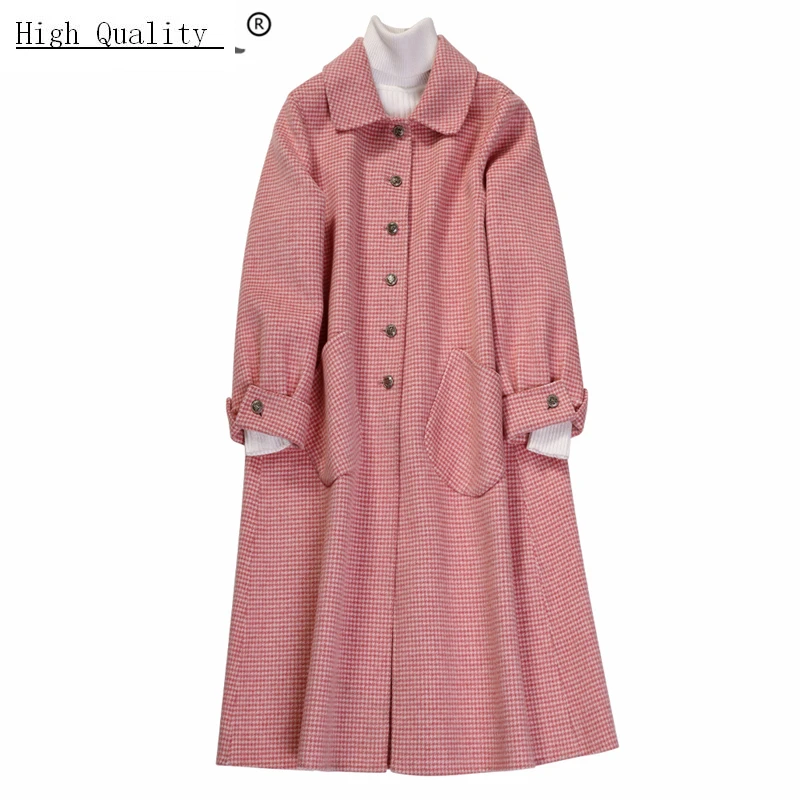 Winter Jas Vrouwen Kleding 2020 Koreaanse 100% Wollen Jas Roze Wollen Lange Jas Herfst Elegante Dames Kasjmier Jassen 18088