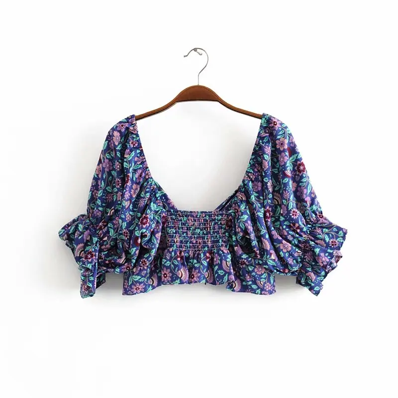 Boho chic хиппи Для женщин цветочный принт пляж без рукавов Пояса Обрезанные Топы богемный электический лук вискоза жилет короткие топики
