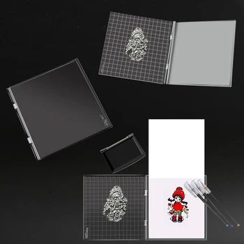

Transparent flip handle Acrylic Embossing Stamping Tool for DIY Scrapbooking stamps DIY Scrapbooking Handmade Paper Craft